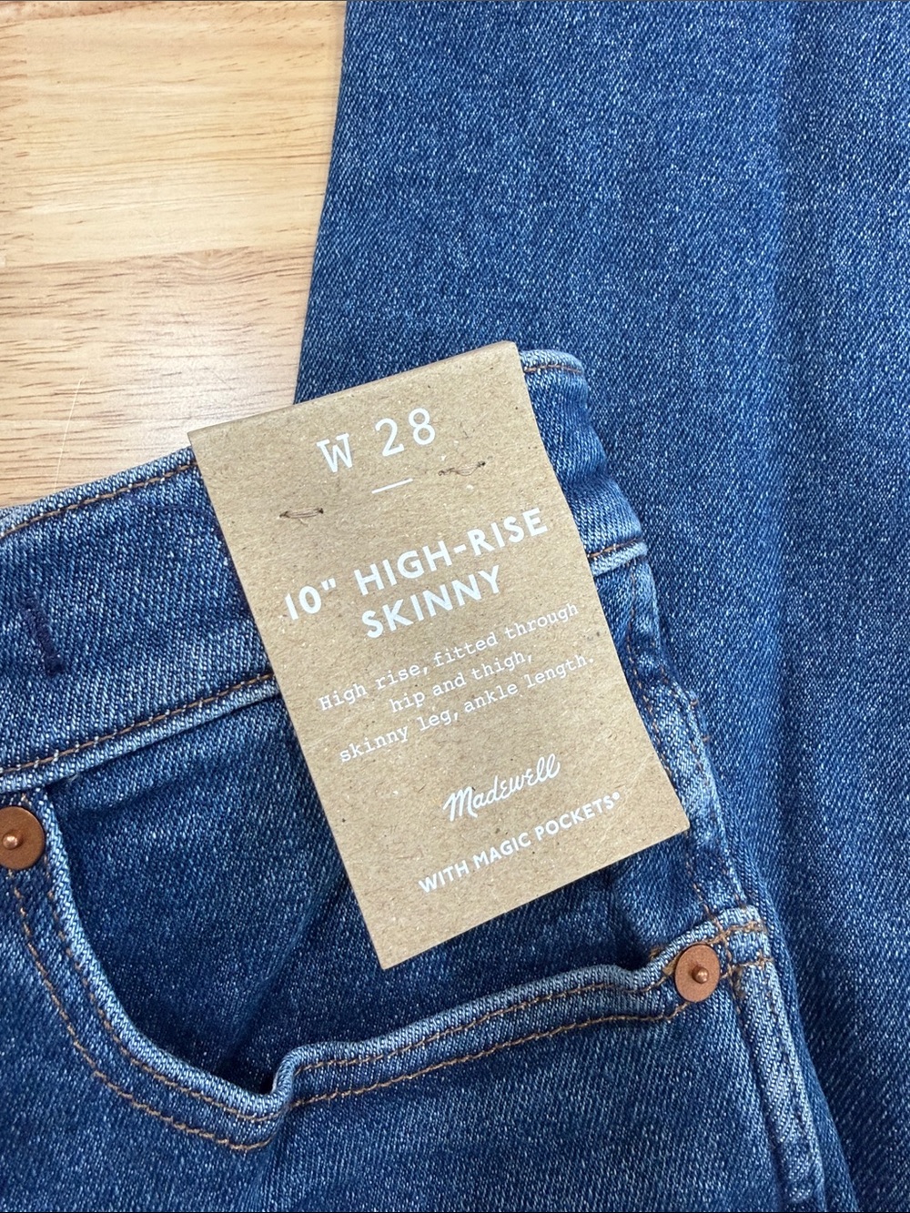 Madewell Women's Dark Blue High-Rise Skinny Jeans - Picture 3 of 5